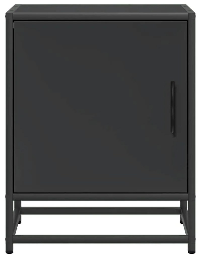 Éjjeliszekrények 2 db Fekete 40x31x50 cm Méretezett fa és fém