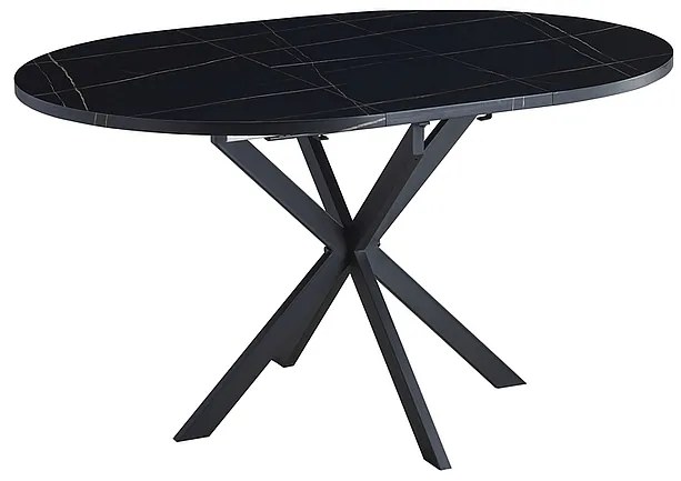 Kinyitható étkezőasztal GASTON 100(135)X100 cm, fekete márvány dekoráció