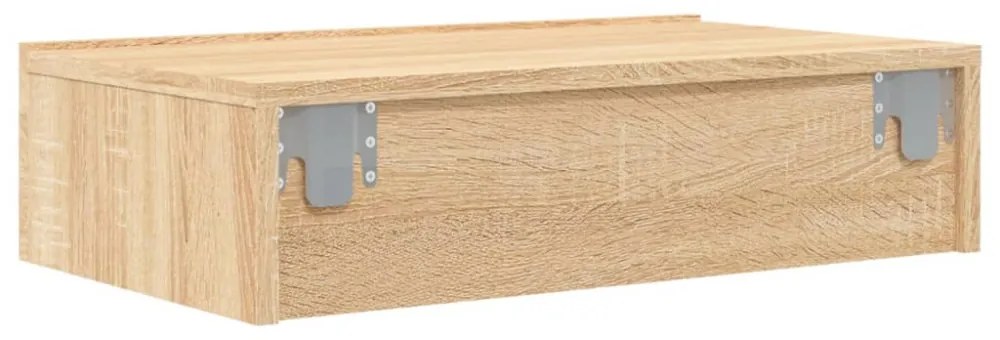sonoma tölgyszínű TV-szekrény LED-lámpákkal 60x35x15,5 cm