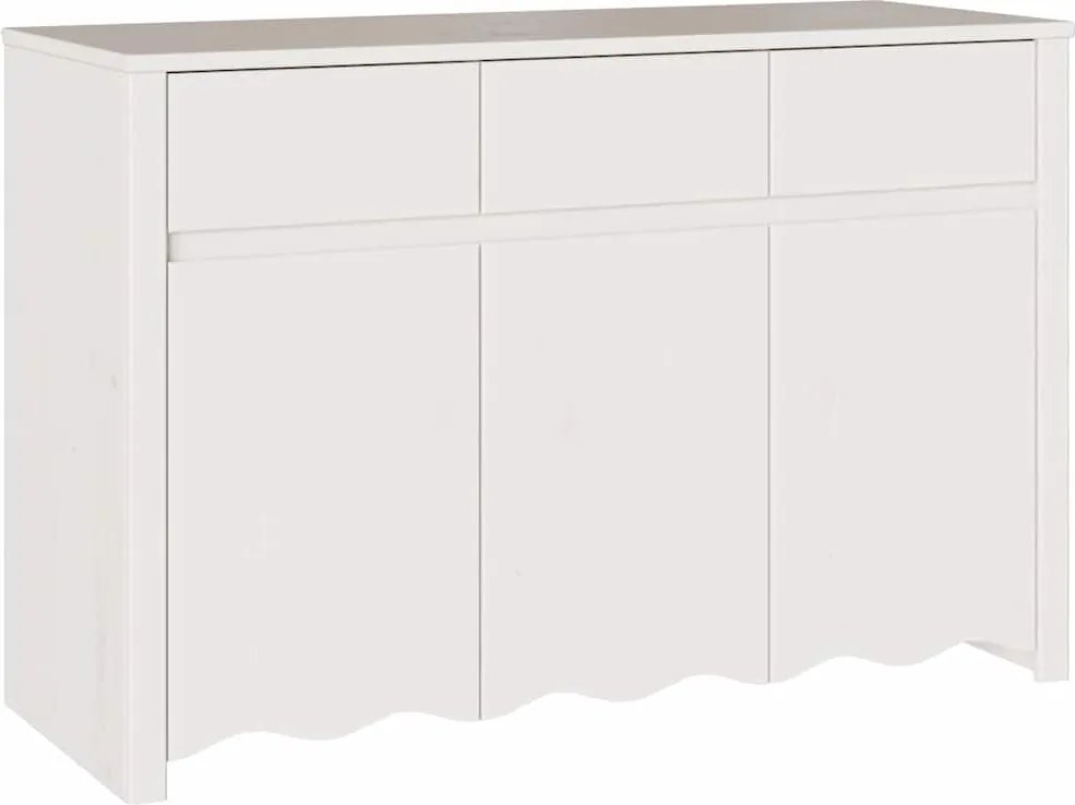 vidaXL Széf fiókkal Drammen Fehér 114 x 43 x 75,5 cm Tömör fenyőfa