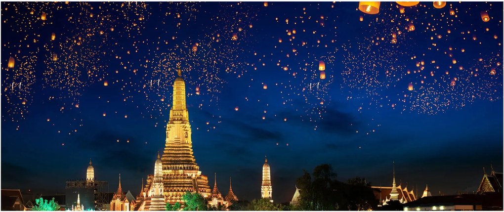 Kép - A boldogság lámpásai, Bangkok (120x50 cm)