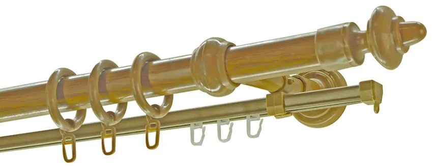 Világos tölgy műanyag végzárós rúd karnis 120 cm