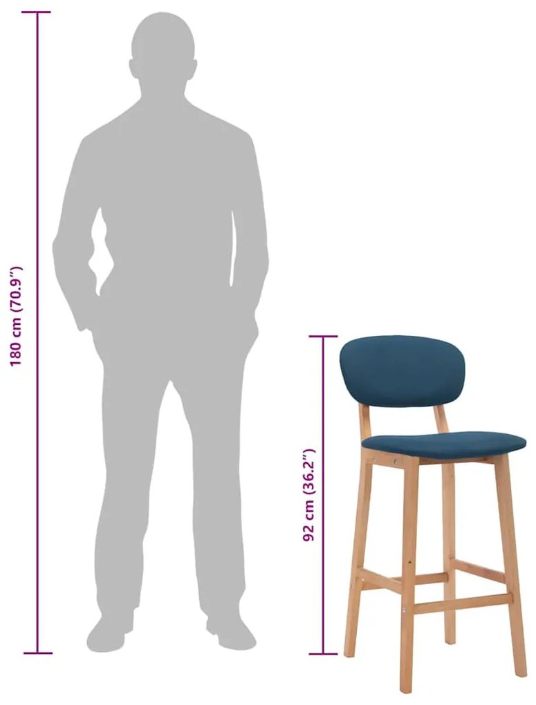 2 db kék szövet bárszék