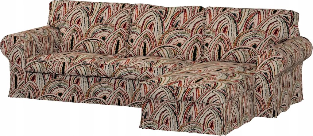 Ektorp 2 személyes kanapé és napozóágy huzat Ikea zöld