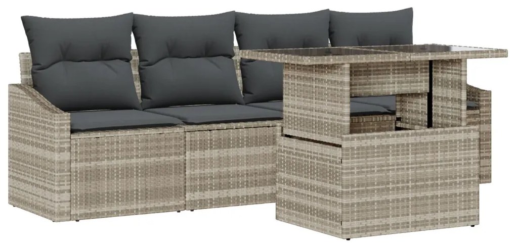 Kerti kanapé szett 5 darabos Bézs Rattan