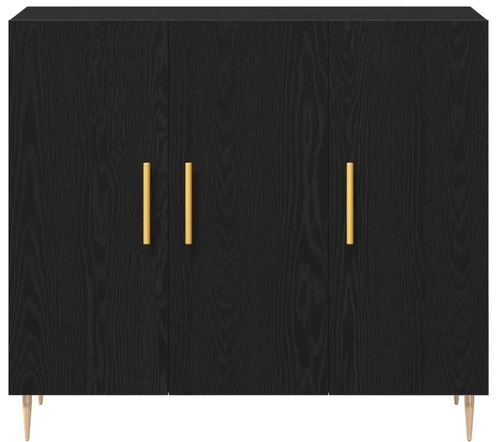 Fekete tölgy oldalpolc 90x34x80 cm műszaki fa