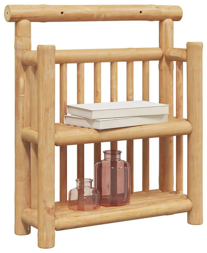 Falpolc polcokkal tárolóval Barna 40 x 13 x 44 cm bambusz