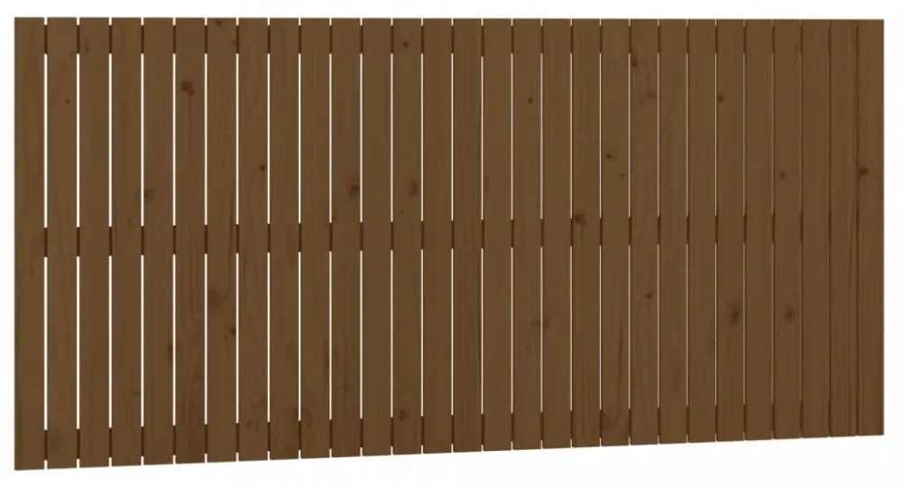 mézbarna tömör fenyőfa fali fejtámla 185x3x90 cm