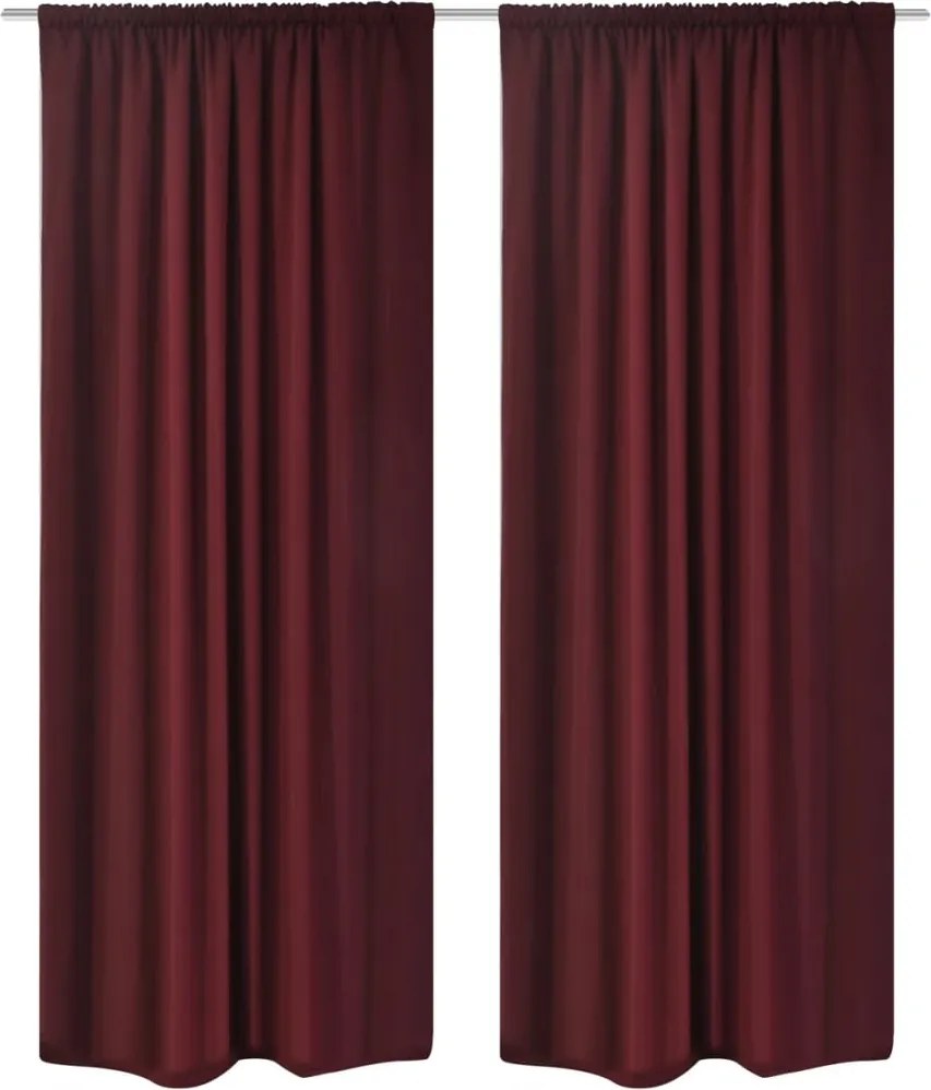 vidaXL 2 db Bordeaux Energiatakarékos Sötétítő függöny Kétrétegű 140 x 245 cm