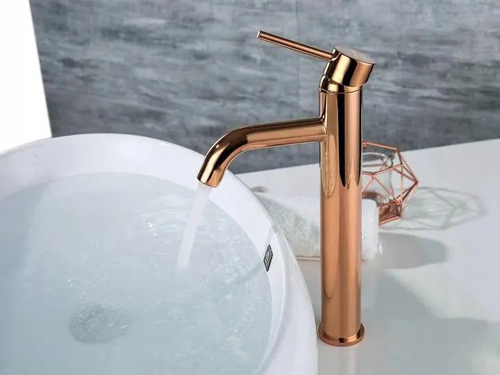 Rea Lungo Rose Gold magasított fürdőszobai mosdó csaptelep
