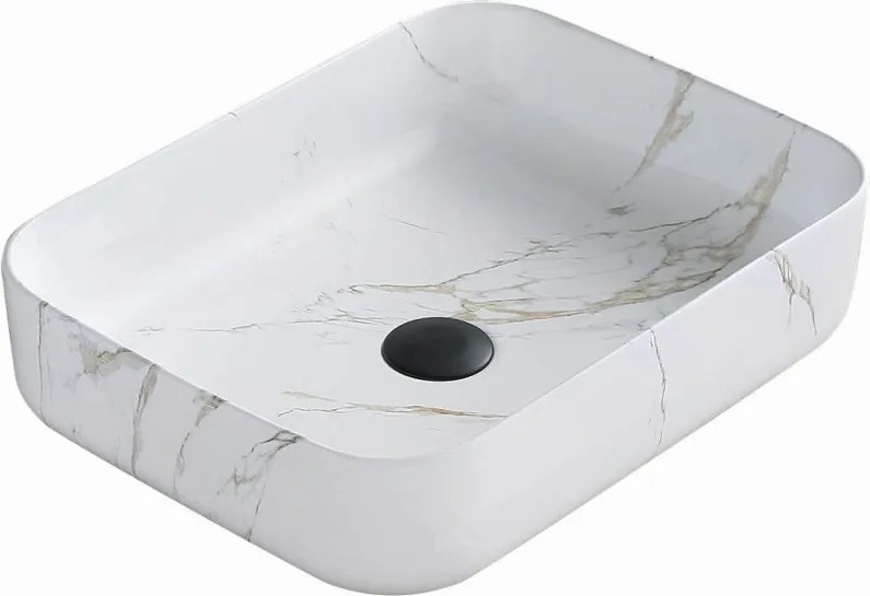 Mexen Carla 50 x 39 cm-es pultra szerelhető mosdó, fehér kő - 21555091