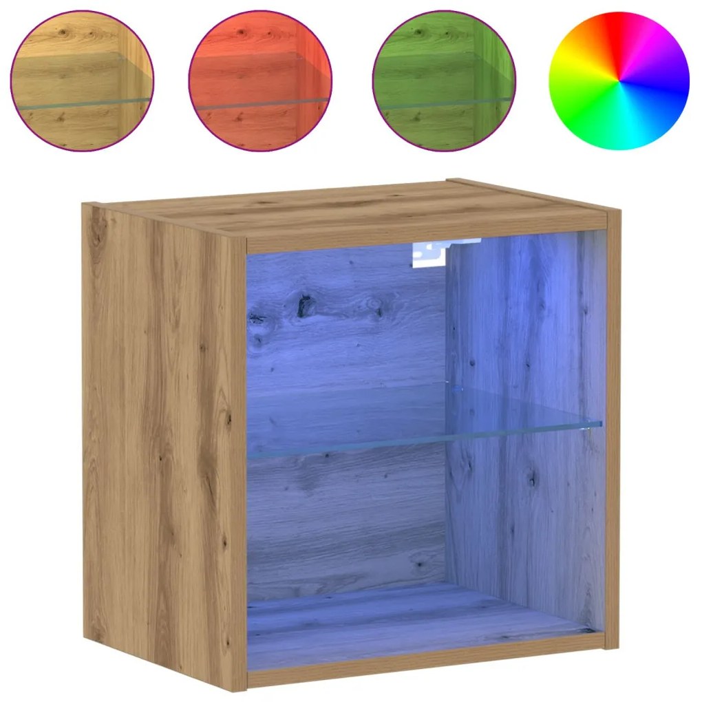 lebegő polc 2 db Kézműves tölgy 40x28.5x40 cm Szerelt fa