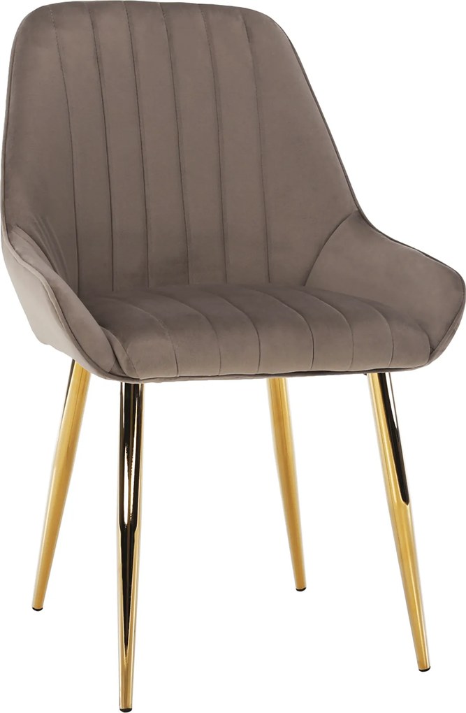 Étkezőszék, szürkésbarna Taupe/gold króm-arany, PERLIA