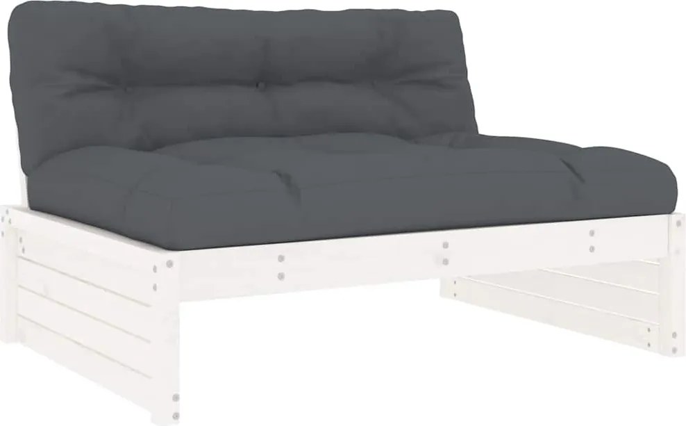 vidaXL fehér tömör fenyőfa középső kanapé 120 x 80 cm