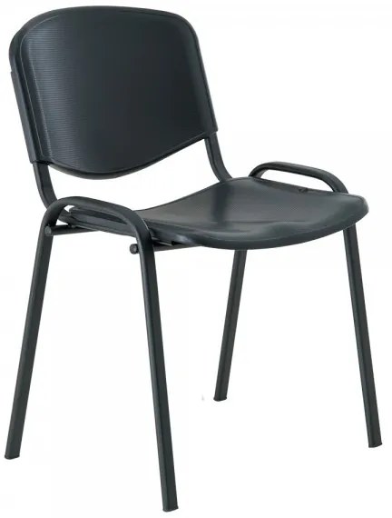 ISO műanyag konferencia szék - fekete lábak, fekete