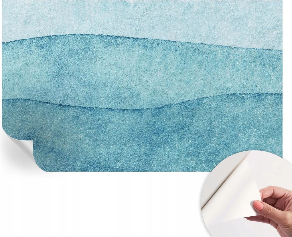 Dekoratív öntapadós fotótapéta Hálószobába Kék hullámok 416x254 cm