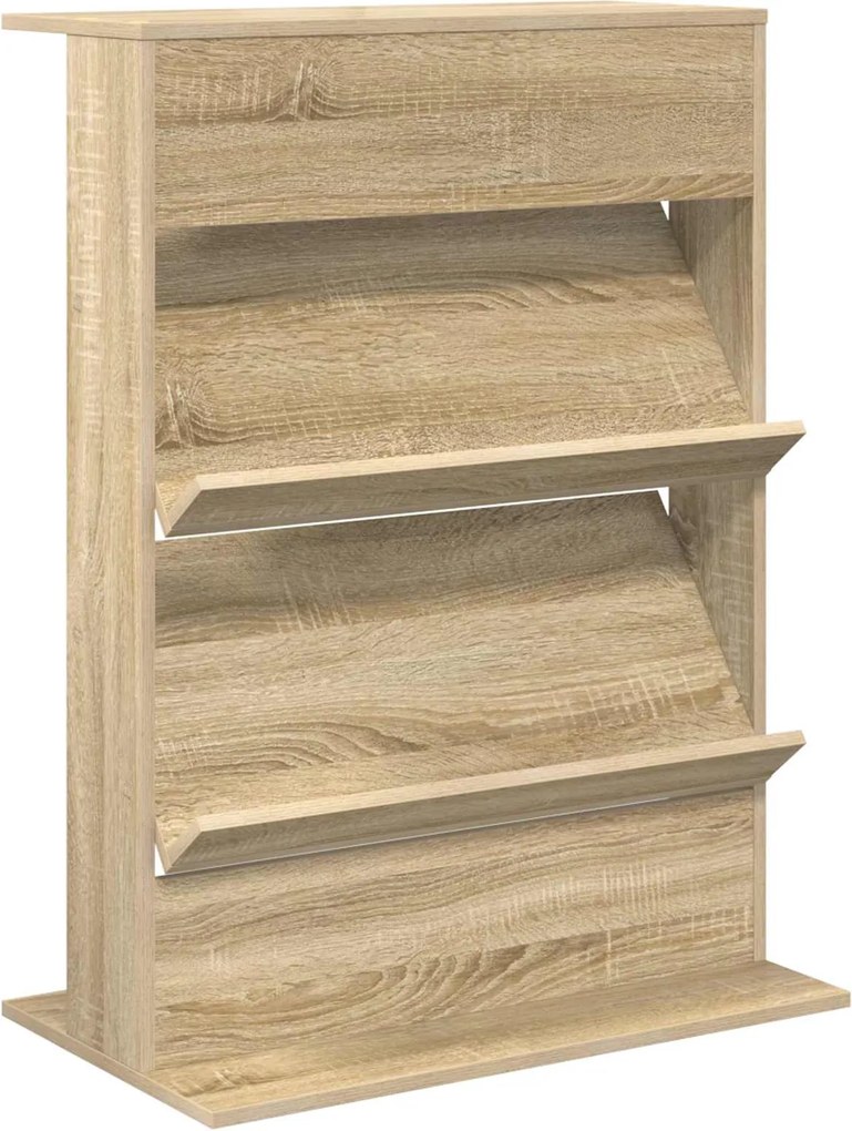 vidaXL Magazin állvány polcokkal Sonoma tölgy 70 x 41 x 96 cm Faanyag