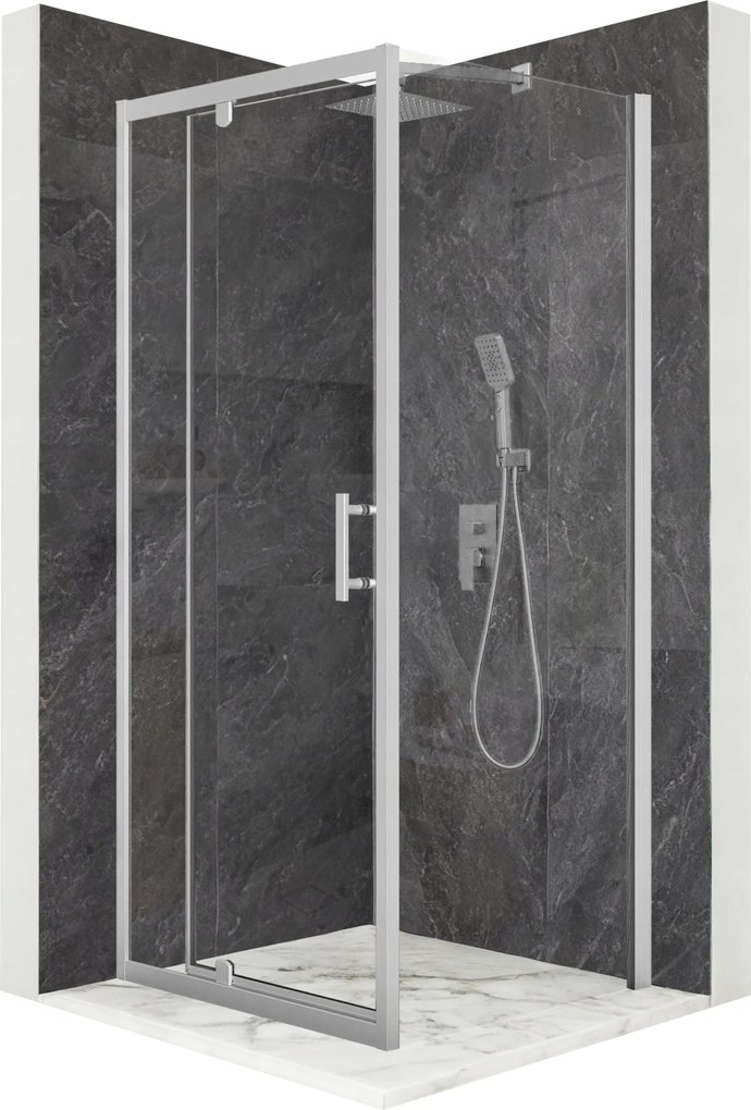 Zuhanykabin 70x70cm billenőajtó króm Esg üveg 6mm bevonat