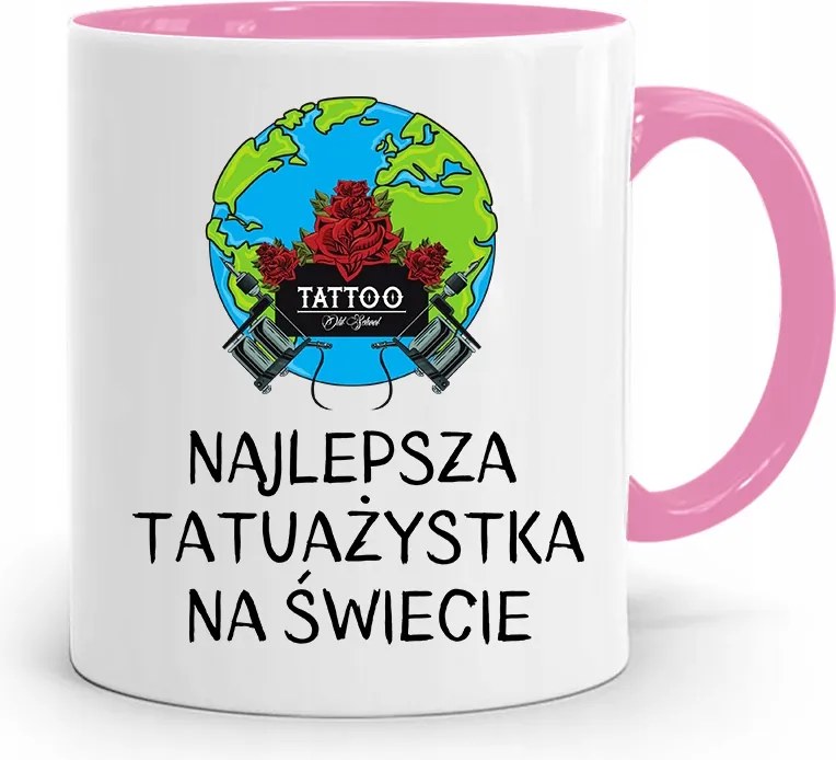 Tetoválóművésznek Tetováló Bögre Rózsaszín Ajándék fényképes nyomtatással