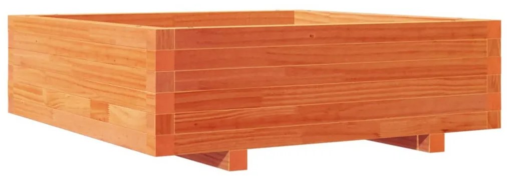 viaszbarna tömör fenyőfa kerti virágláda 80x80x26,5 cm