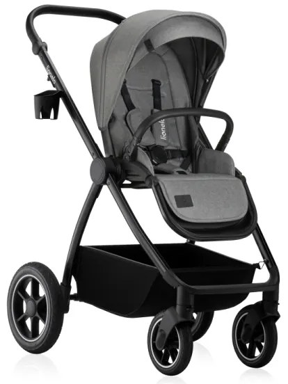 Lionelo - Kombinált babakocsi 3 az 1-ben MERIL Grey Stone