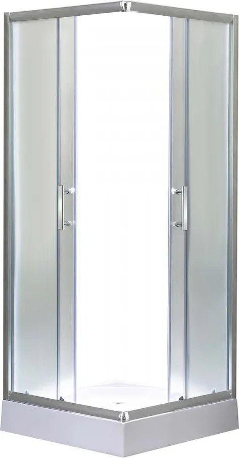 Spirit Matt 80x80x194 cm-es szögletes zuhanykabin, erősített akril zuhanytálcával
