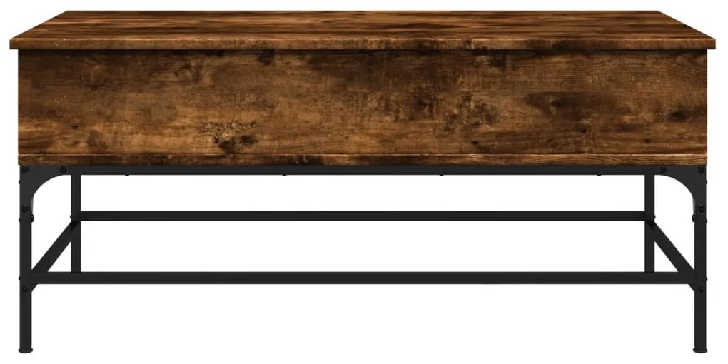 Füstös tölgy szerelt fa és fém dohányzóasztal 100 x 50 x 45 cm