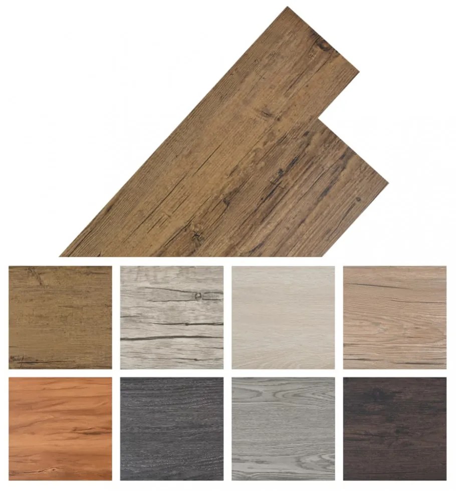 Dióbarna öntapadó 2 mm-es pvc padló burkolólap 5,02 m²