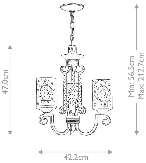 Hinkley HK-CASA3 - Csillár láncon CASA 3xE27/60W/230V