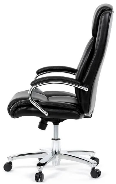 Fekete ökobőr irodai szék hintamechanikával. KA-F1385 BK