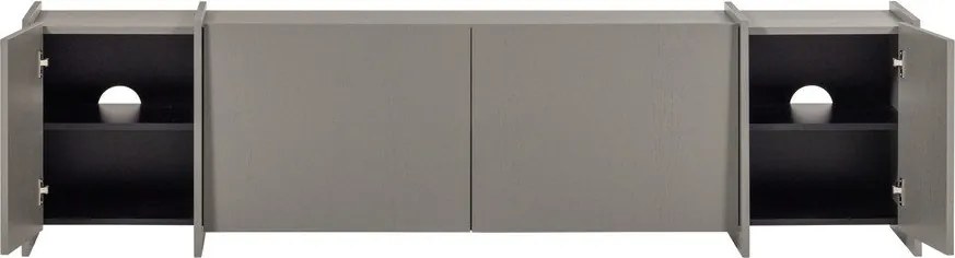 Szürke TV-állvány kőrisfa dekorral 200x53x44 cm Brock – WOOOD