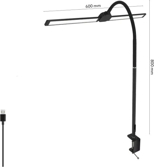 Brilagi - dimmelhető LED-es asztali lámpa USB VARIO LED/14W/5V 3000-6000K fekete