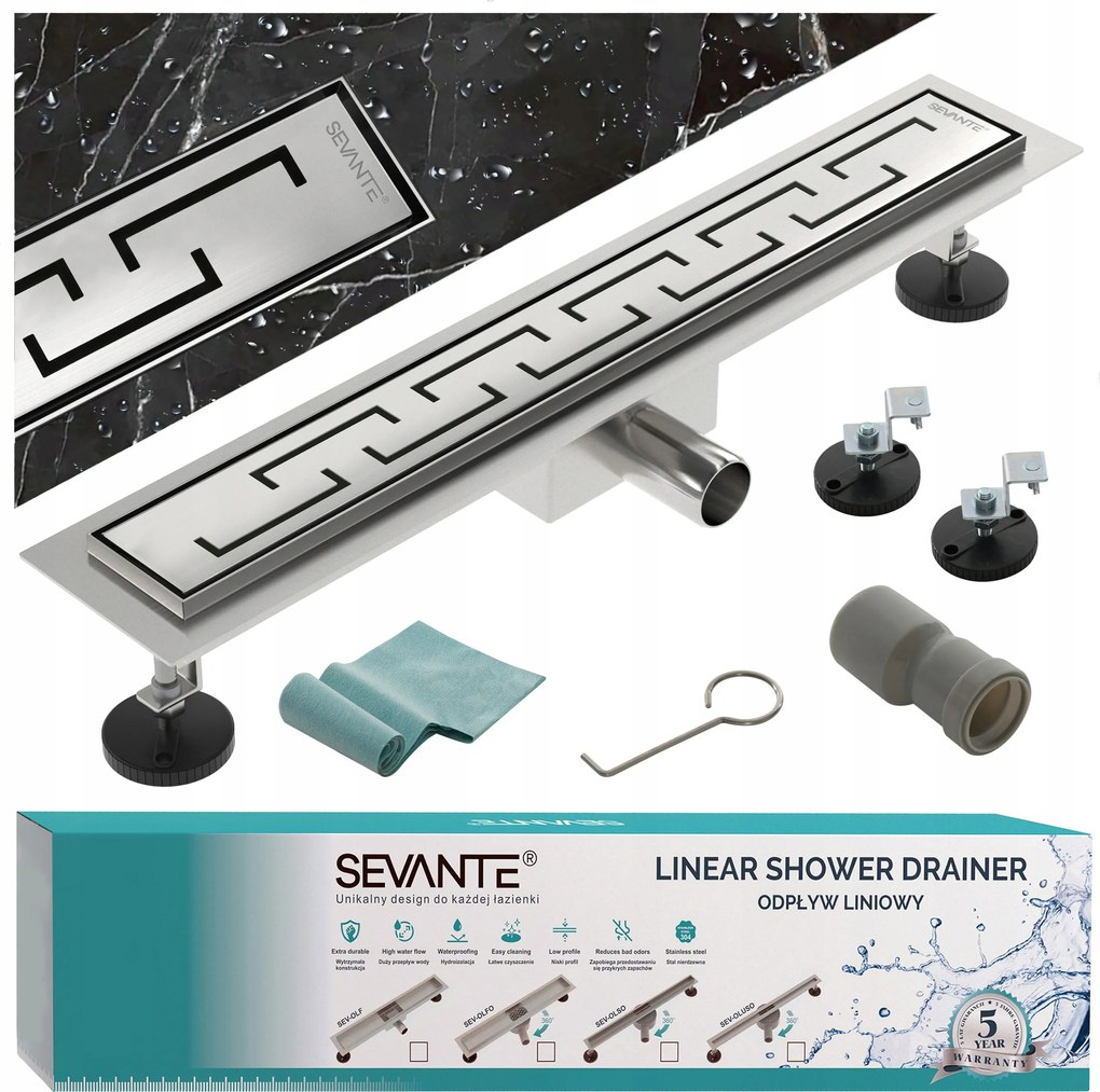 Lineáris lefolyó 50 cm Flat inox acél 304 nagy áteresztőképesség