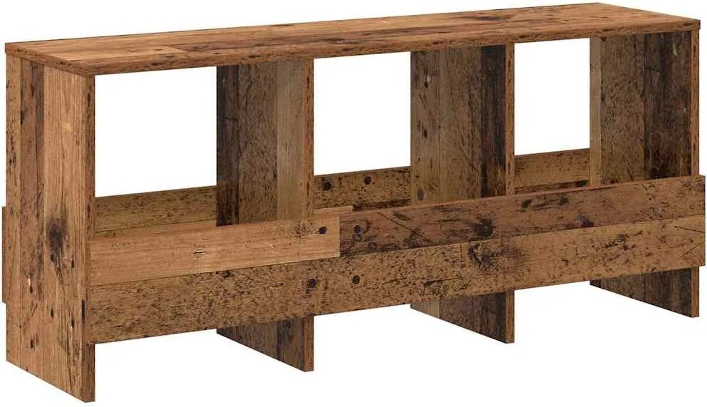 vidaXL Magazin állvány Öreg fa 102 x 30 x 45 cm