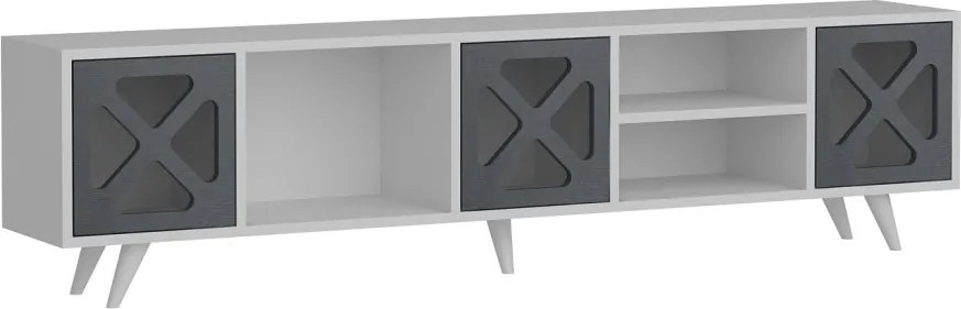 Sinef TV-állvány, fehér-antracit, 180 cm