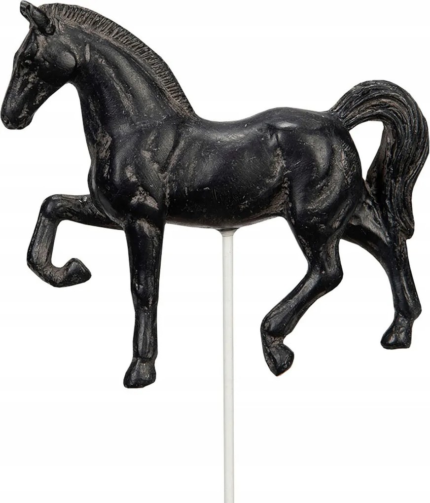 Ló cserepes dekoráció fekete matt