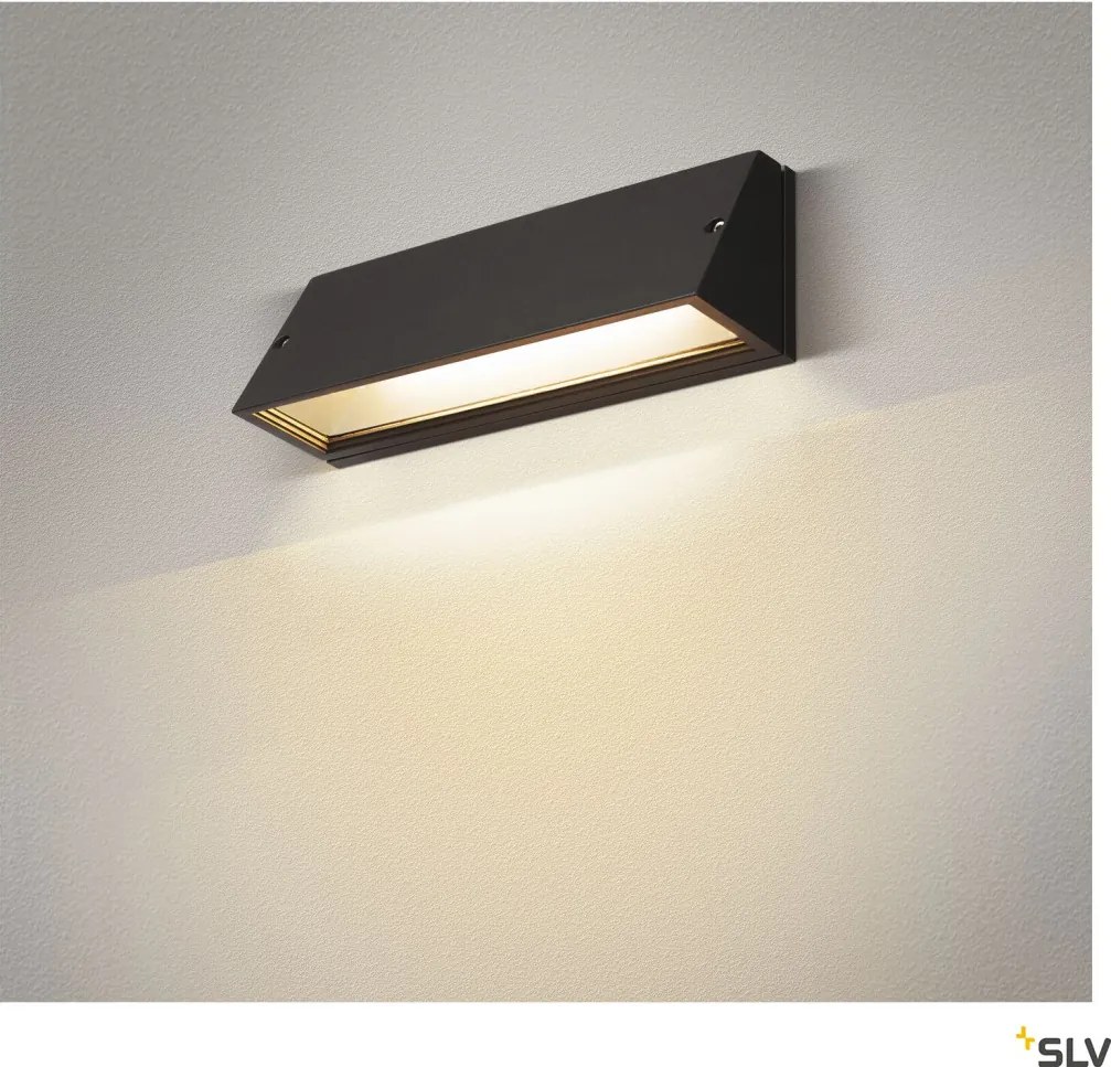 SLV 1003453 PEMA Modern Kültéri Fali Lámpa Fekete, Átlátszó LED IP65
