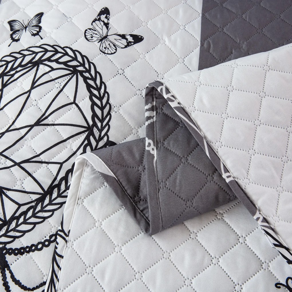 Ágytakaró TIRSO szürke-fehér Méret: 220 x 240 cm