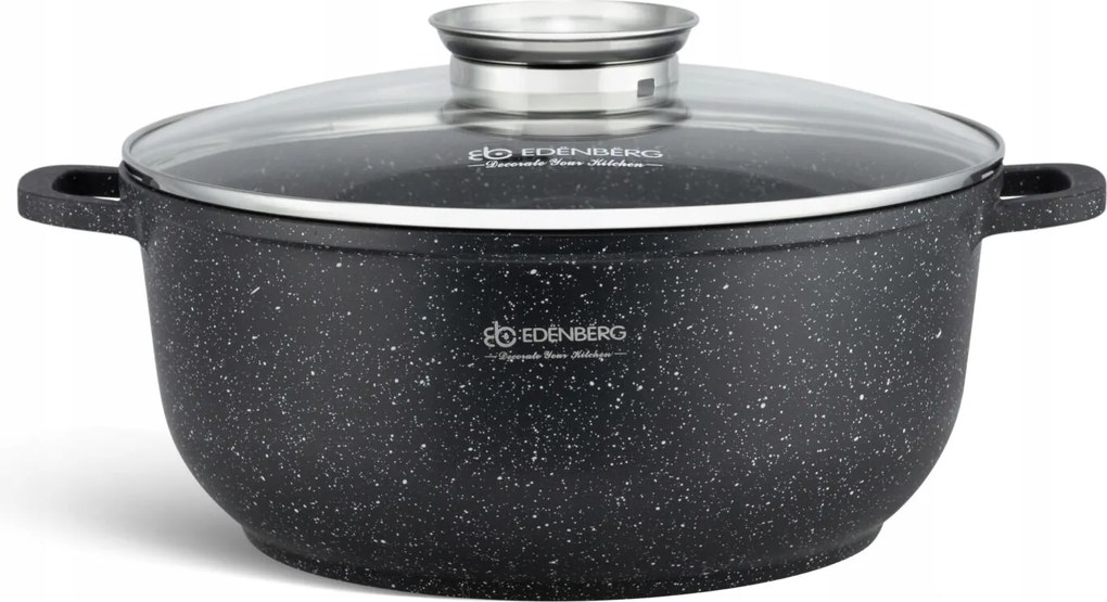Funkcionális Nagy Kerek Márvány Fazék Fedővel 6,8 L Edenberg 8120
