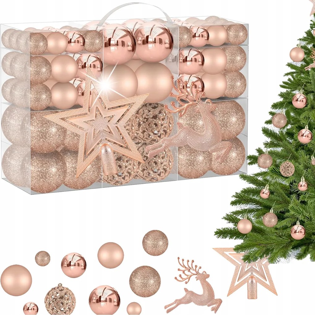 Karácsonyfadísz Szett 102DB-OS Törhetetlen Karácsonyfadísz Nagy MIX