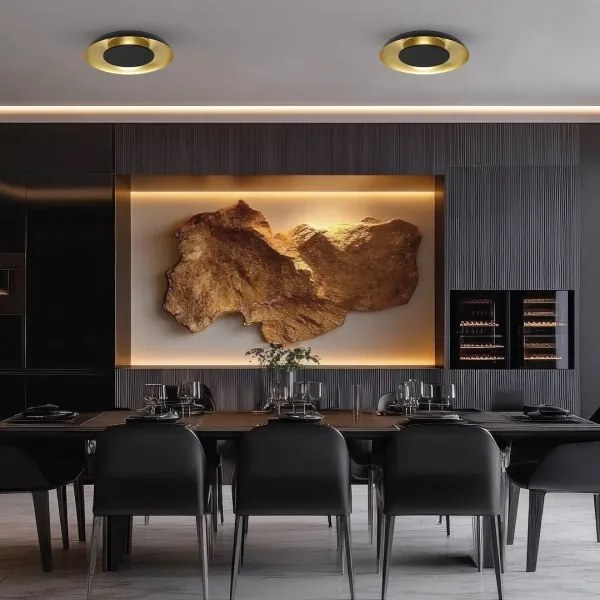 LED mennyezeti lámpa PIATTINO LED/30W/230V 3000/4000/6000K Ø 40 cm fekete/arany