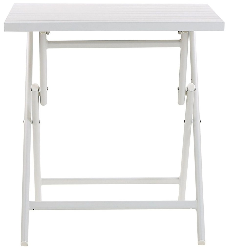 Fehér Kétszemélyes Összecsukható Alumínium Balkon Szett CAORLE Beliani