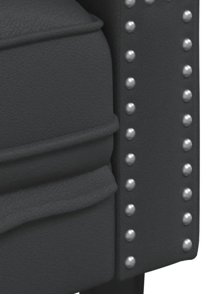 fekete műbőr Chesterfield kanapé