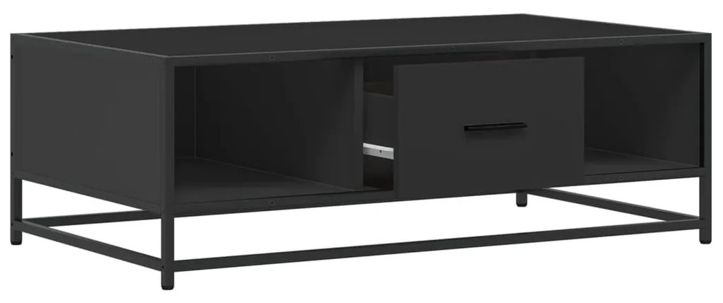 fekete szerelt fa és fém dohányzóasztal 100 x 57 x 35 cm