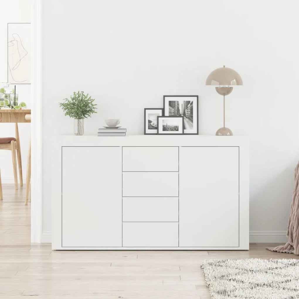 Fehér Oldalszekrény Fehér Fa 120 x 36 x 69 cm Tárolás