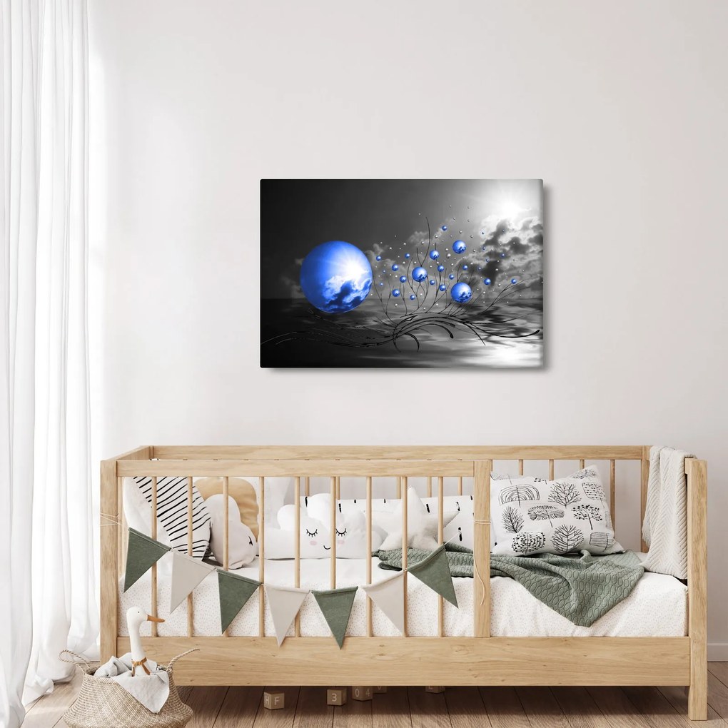 Világoskék gömbök képe (90x60 cm)