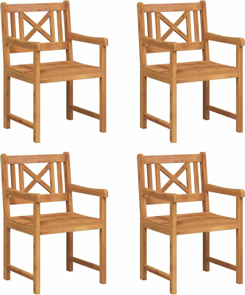 vidaXL Kerti Szék 4 pcs 56 x 56 x 90 cm Tömör Akácfa