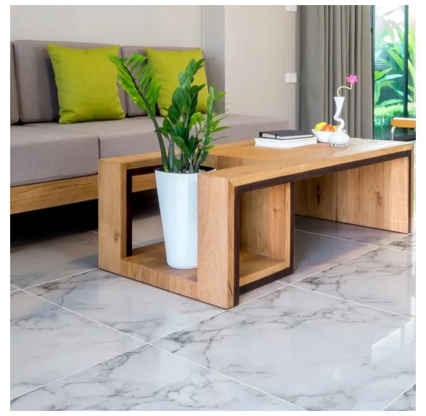 Slab Sticker White Marble padlómatrica, 30 x 30 cm - Ambiance