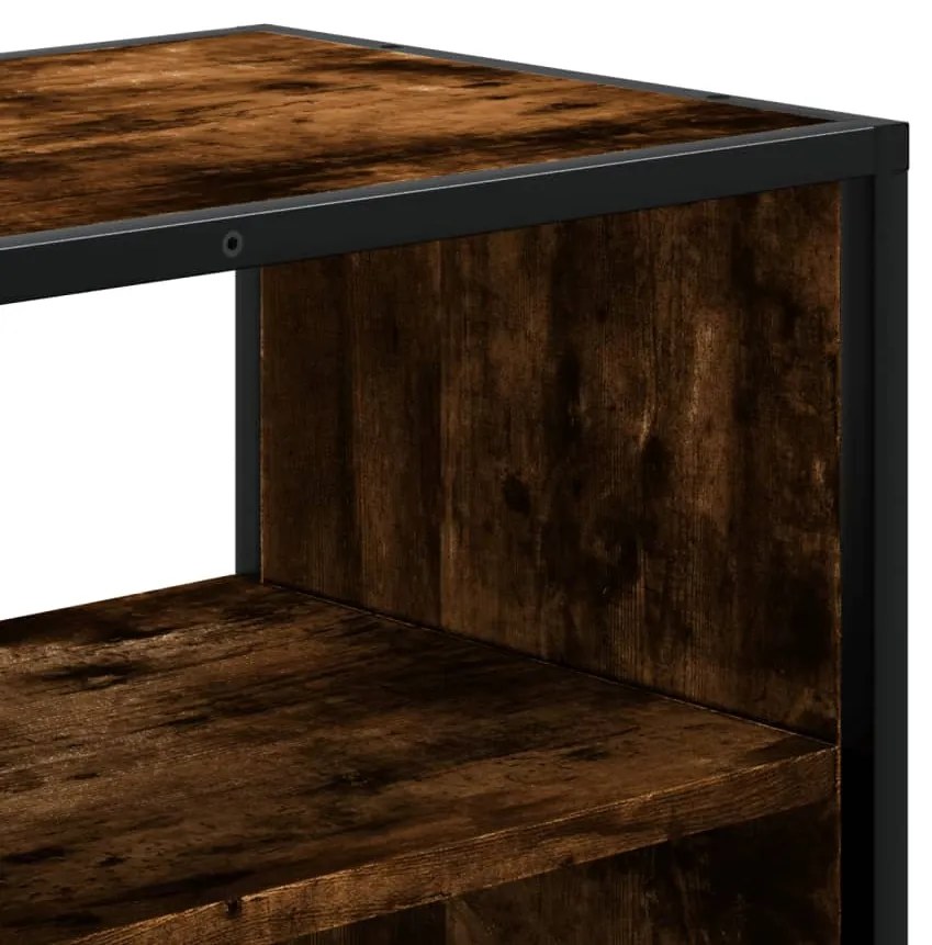 füstös tölgy színű szerelt fa és fém TV-szekrény 100x31x39,5 cm