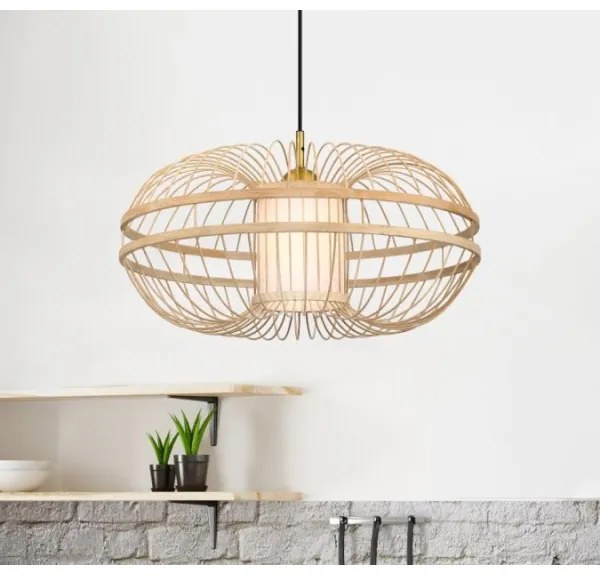 Westinghouse 61255 - Csillár zsinóron TULCEA 1xE27/60W/230V bambusz